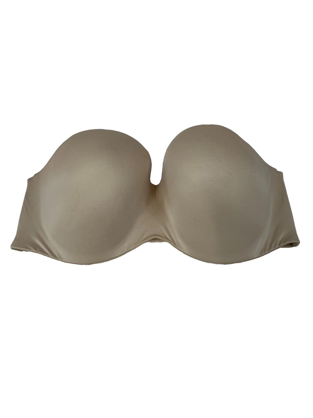 Body By Victorias Secret 34DDD Lined Strapless Bra Solid Beige Underwire #4264